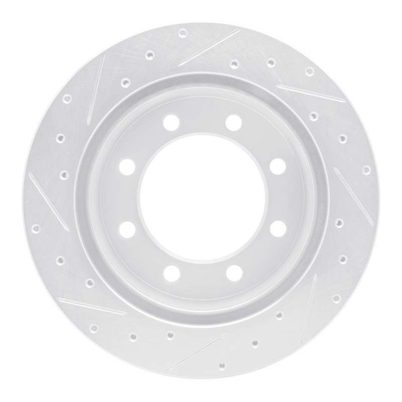 Ford E-350 Club Wagon Brake Rotor (1) - Rear Right - R1 Concepts - Drilled & Slotted - Silver - `99-`07